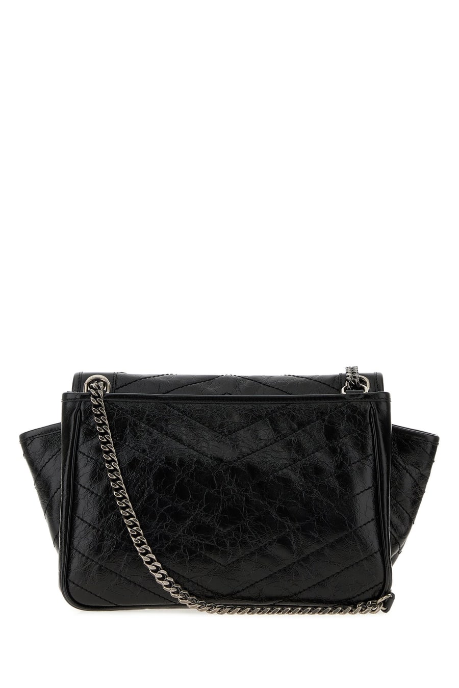 Saint Laurent Borsa a spalla Niki Tripouch in pelle nera, view 3