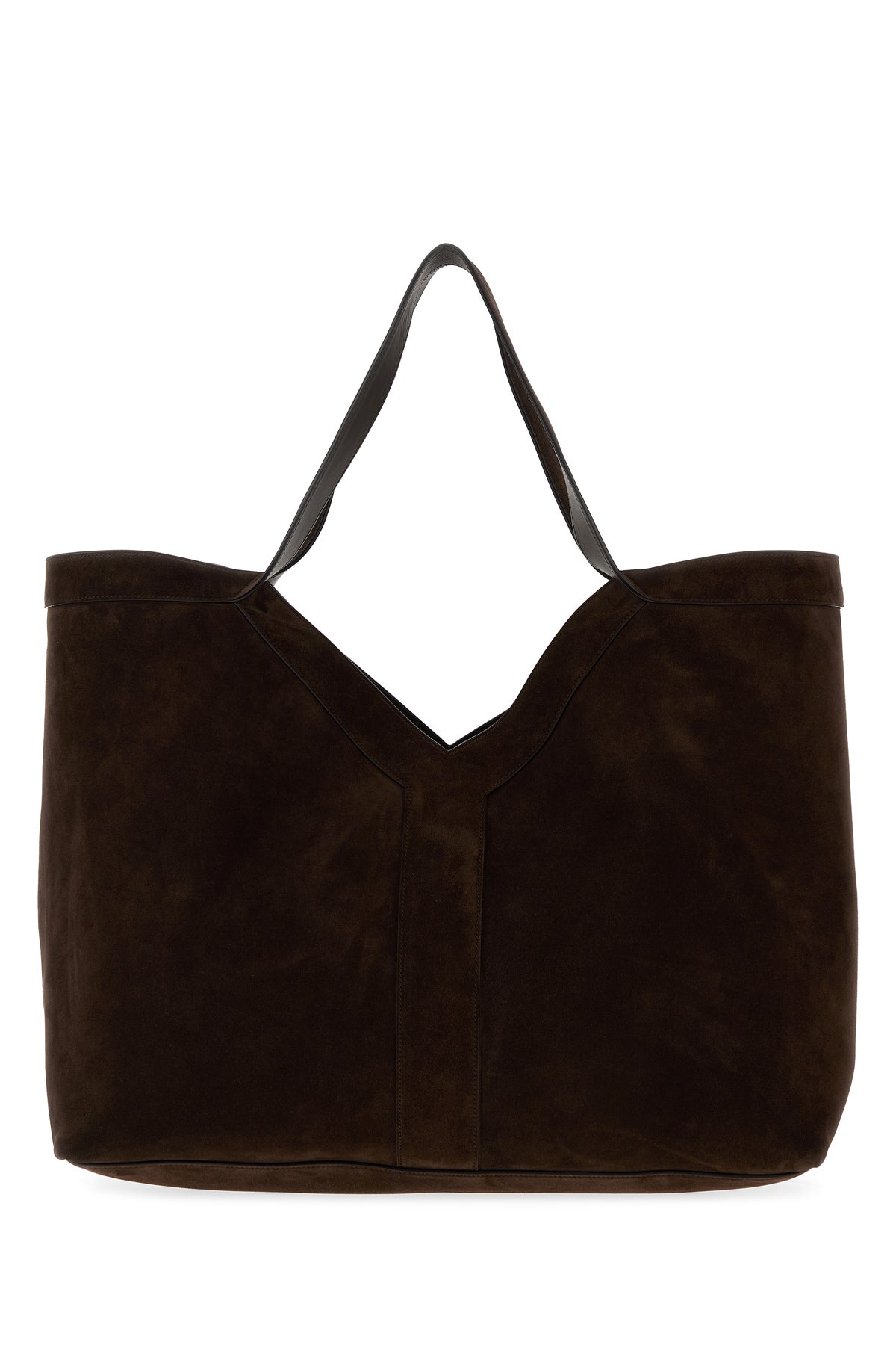 Saint Laurent Borsa shopping Y grande in pelle scamosciata testa di moro