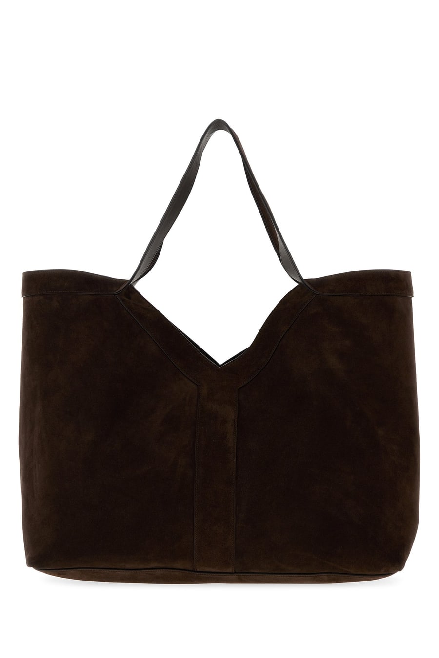 Saint Laurent Borsa shopping Y grande in pelle scamosciata testa di moro