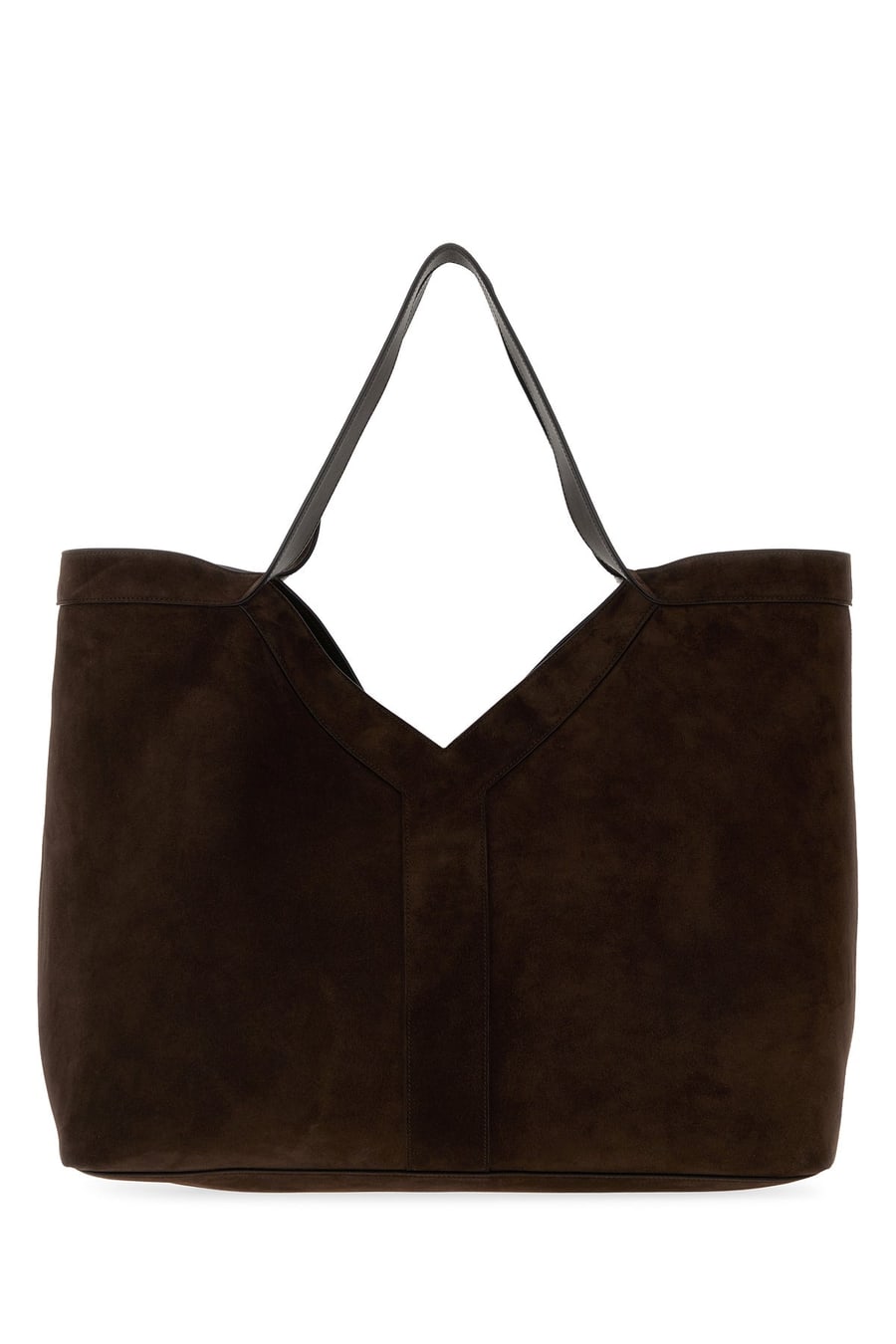 Saint Laurent Borsa shopping Y grande in pelle scamosciata testa di moro, view 3