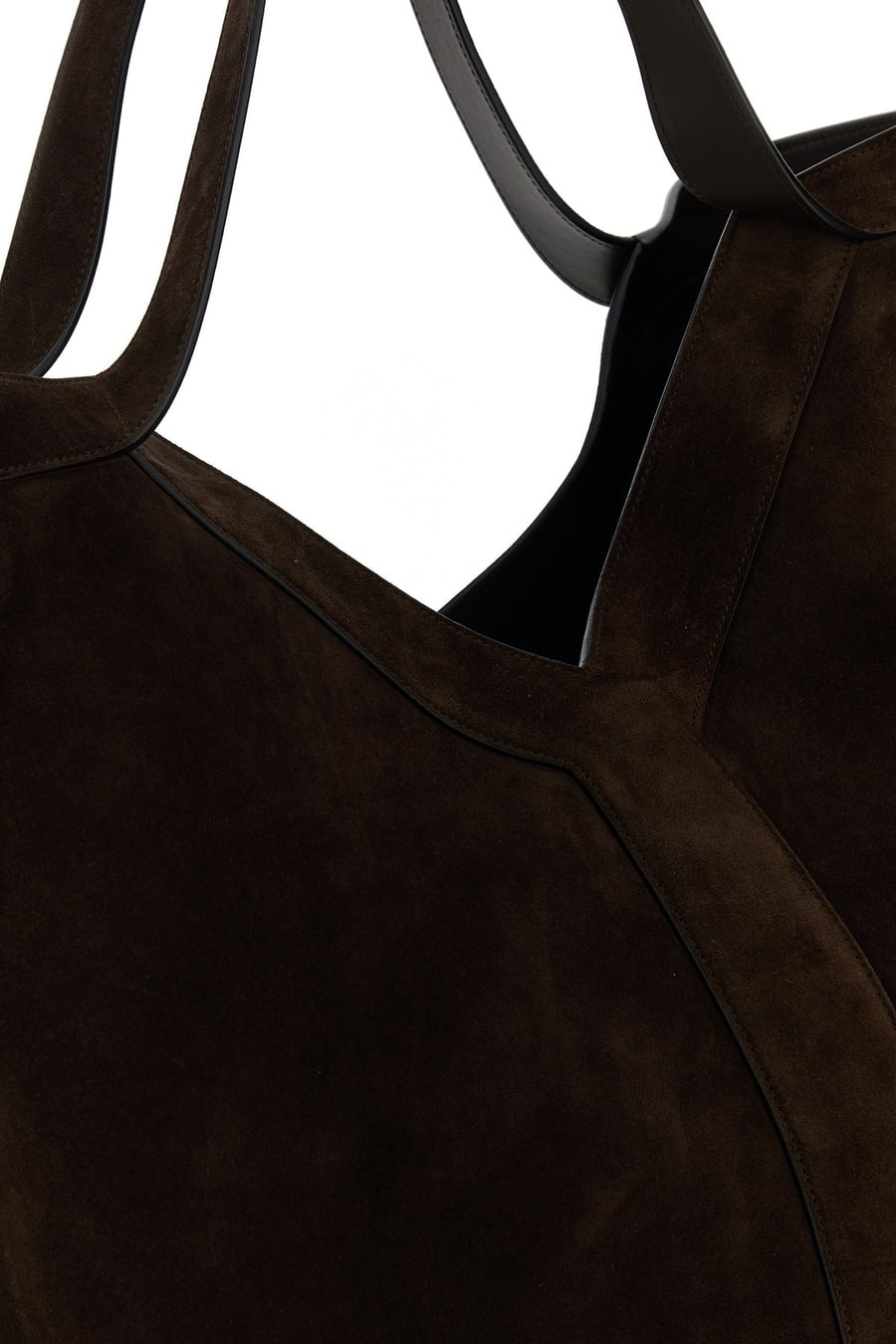 Saint Laurent Borsa shopping Y grande in pelle scamosciata testa di moro, view 4
