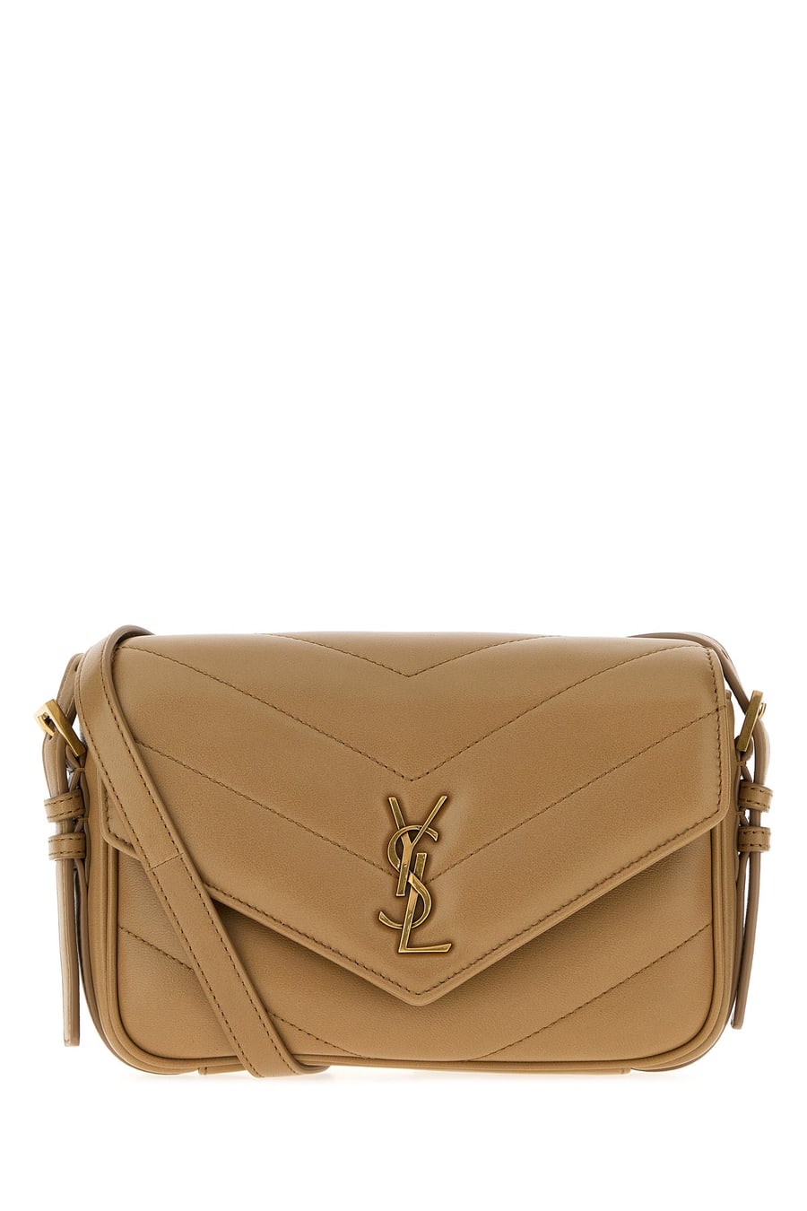 Saint Laurent Borsa a tracolla LouLou Toy in pelle beige