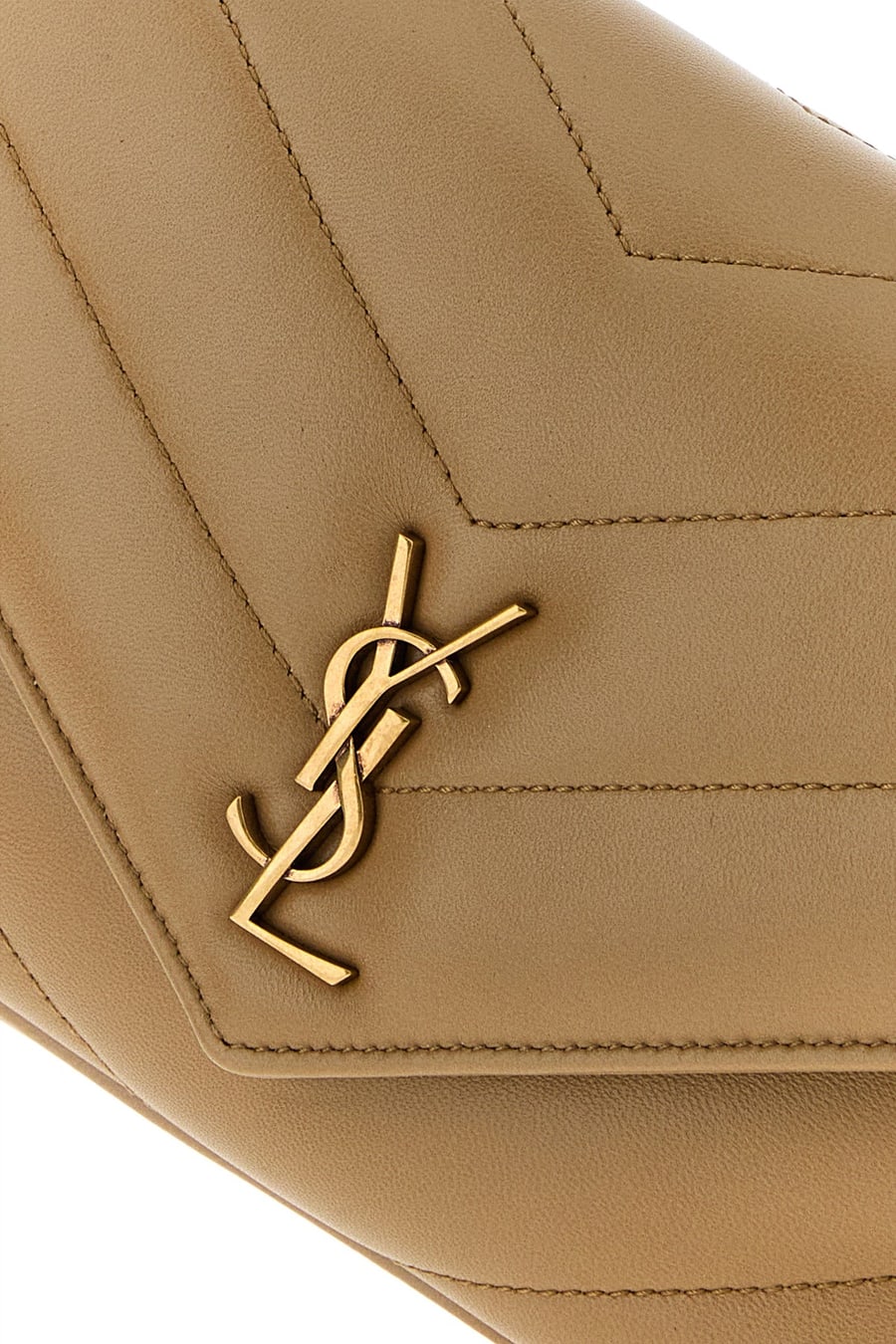 Saint Laurent Borsa a tracolla LouLou Toy in pelle beige, view 4