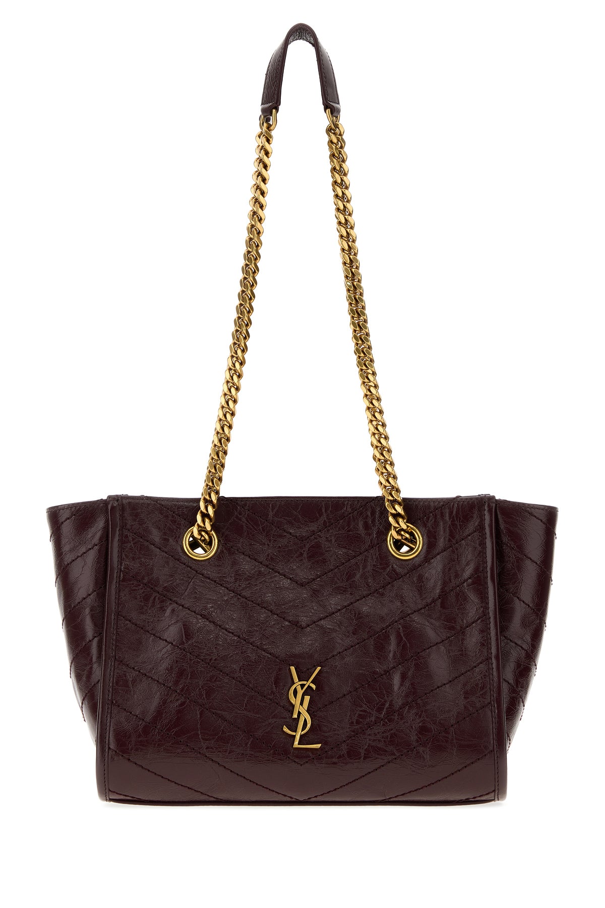 Saint Laurent Borsa a palla Niki piccola in pelle bordeaux