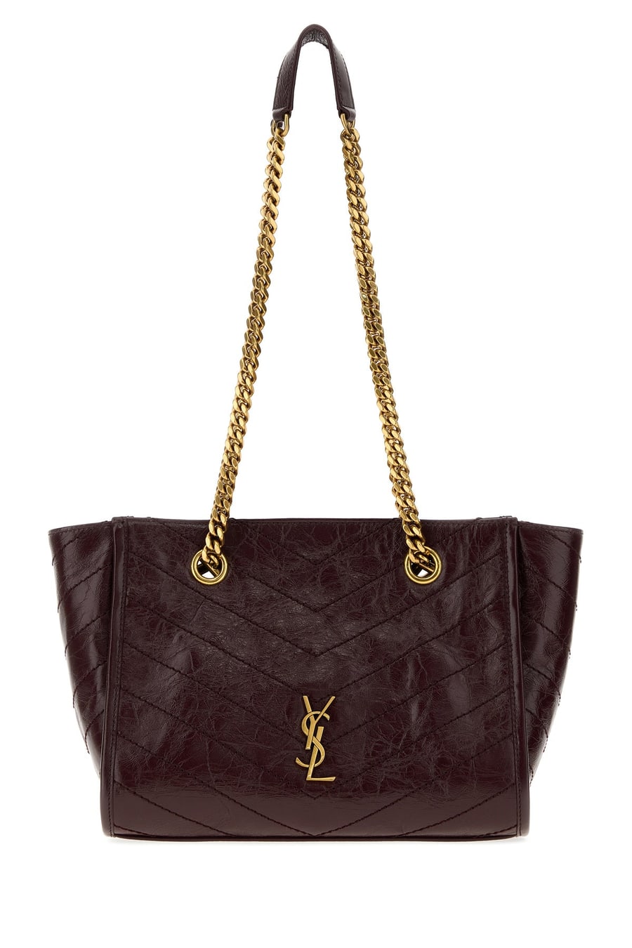 Saint Laurent Borsa a palla Niki piccola in pelle bordeaux