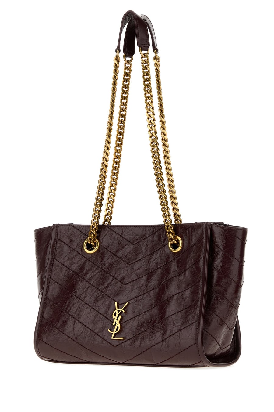 Saint Laurent Borsa a palla Niki piccola in pelle bordeaux, view 2