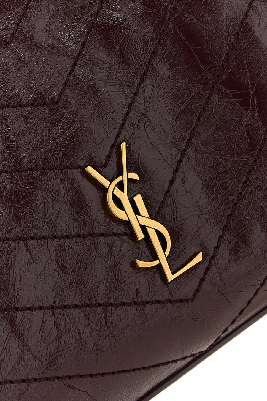 Saint Laurent Borsa a palla Niki piccola in pelle bordeaux, view 4