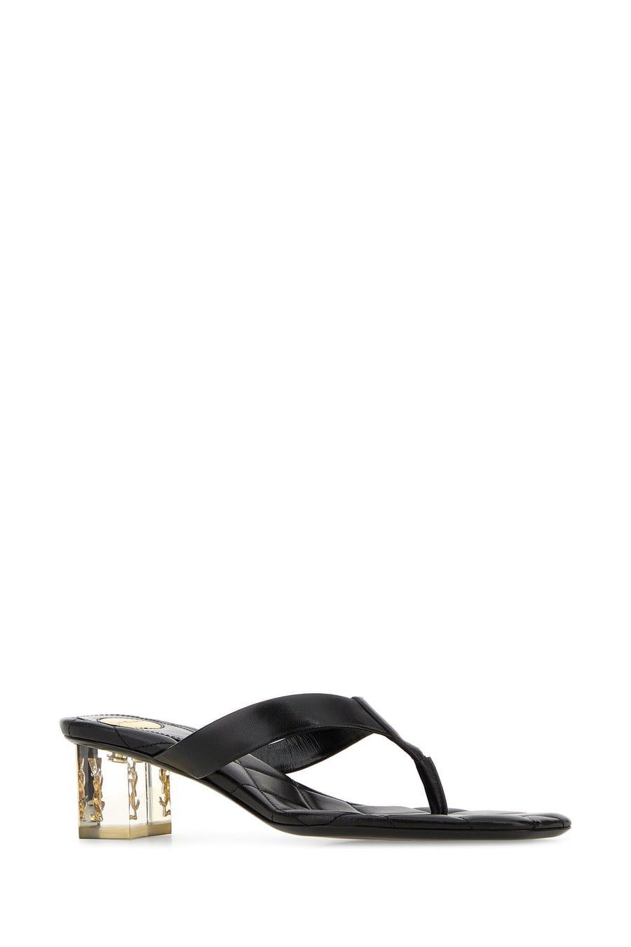 Saint Laurent Sabot Sip in pelle nera, view 2