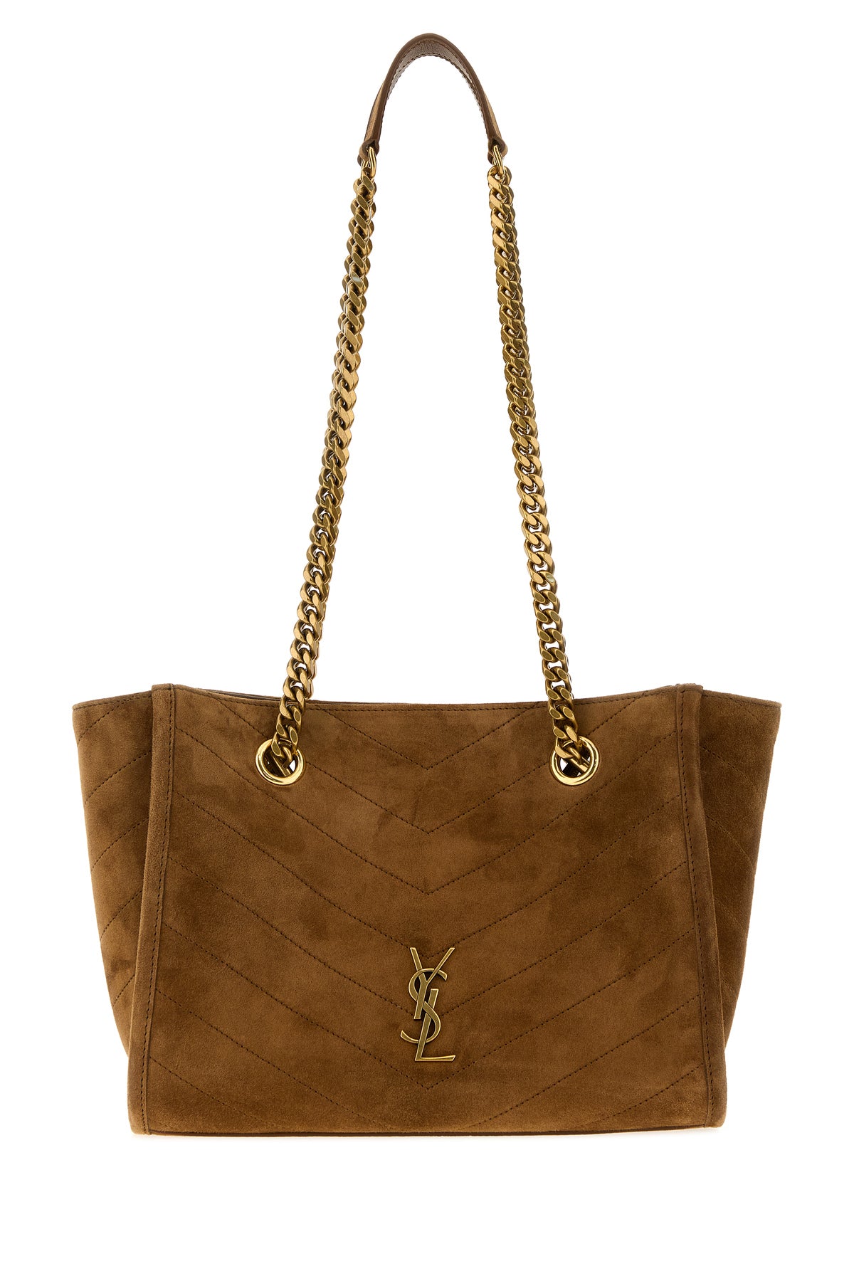 Saint Laurent Borsa a palla Niki piccola in pelle scamosciata cammello