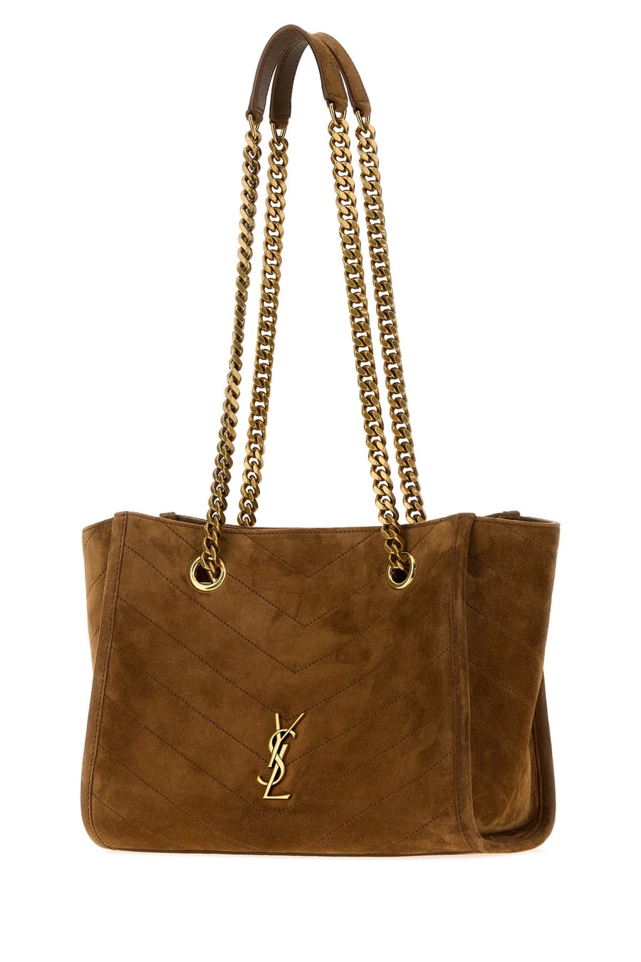 Saint Laurent Borsa a palla Niki piccola in pelle scamosciata cammello, view 2