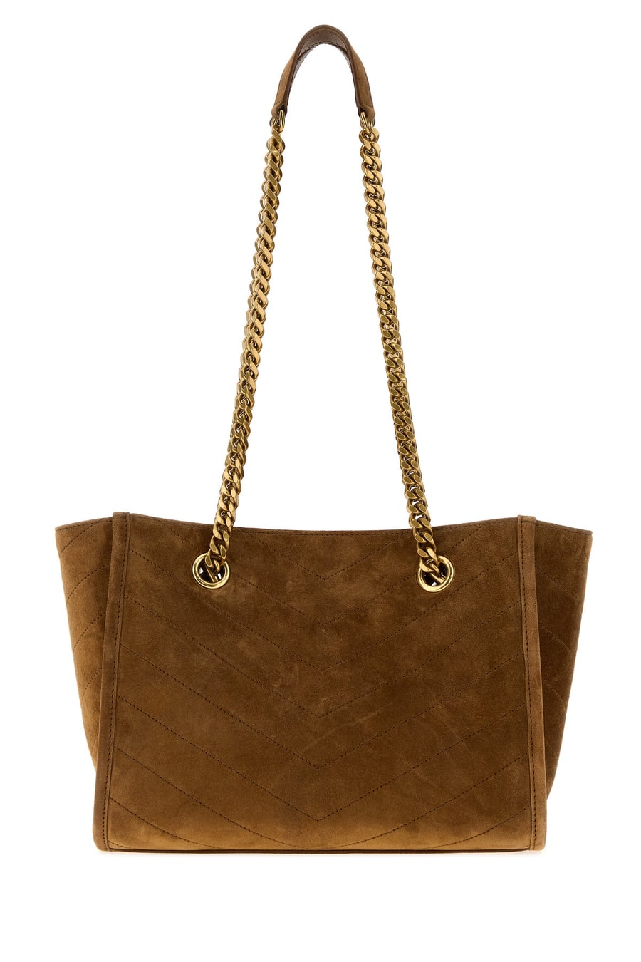 Saint Laurent Borsa a palla Niki piccola in pelle scamosciata cammello, view 3