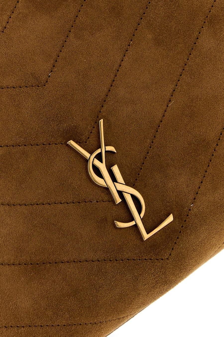 Saint Laurent Borsa a palla Niki piccola in pelle scamosciata cammello, view 4