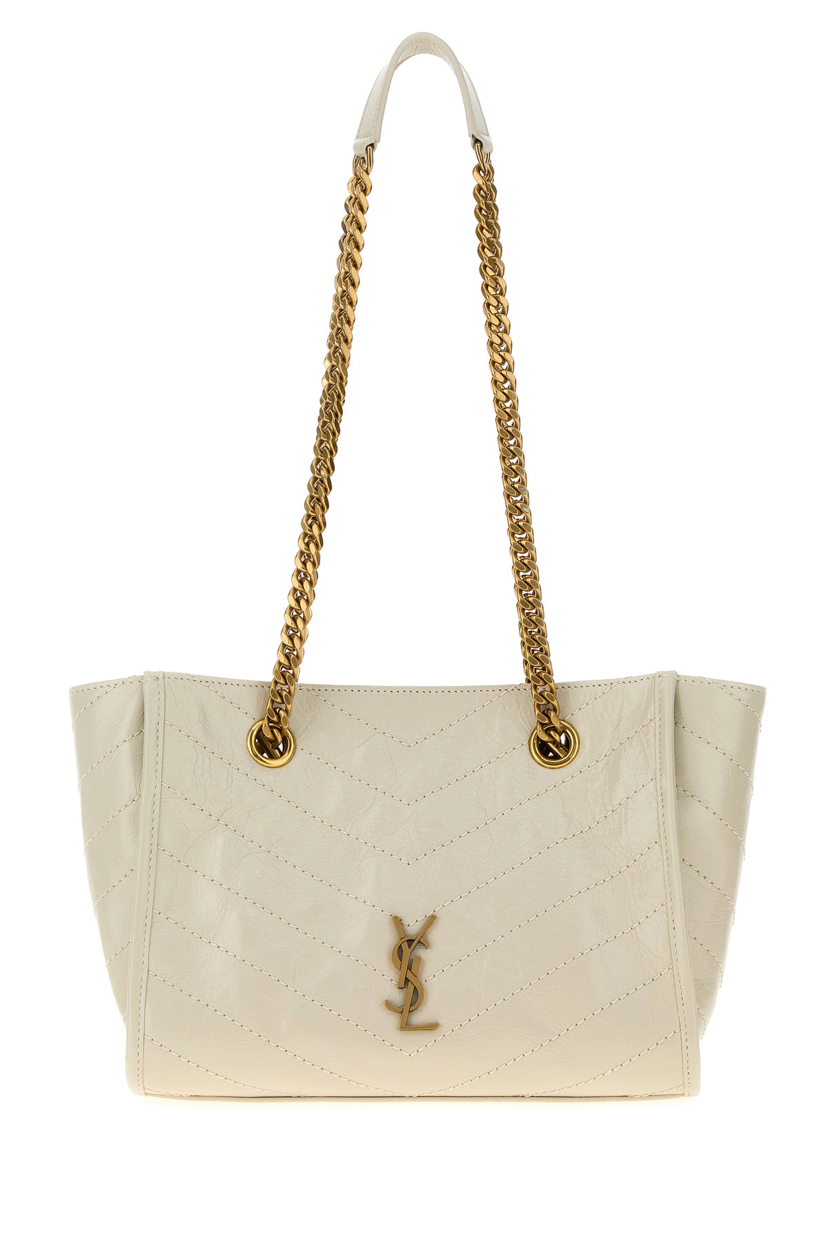Saint Laurent Borsa a palla Niki piccola in pelle avorio