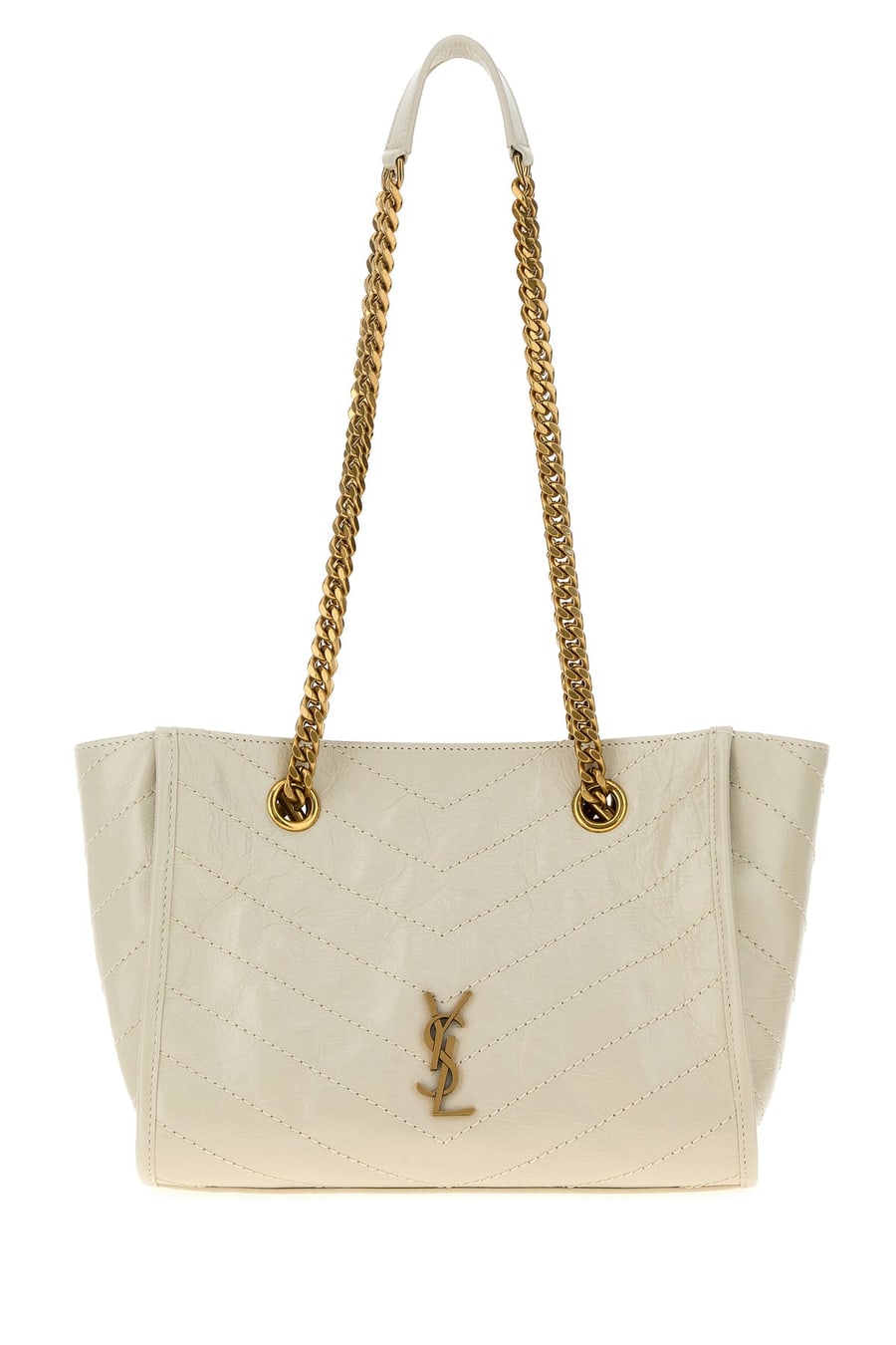 Saint Laurent Borsa a palla Niki piccola in pelle avorio