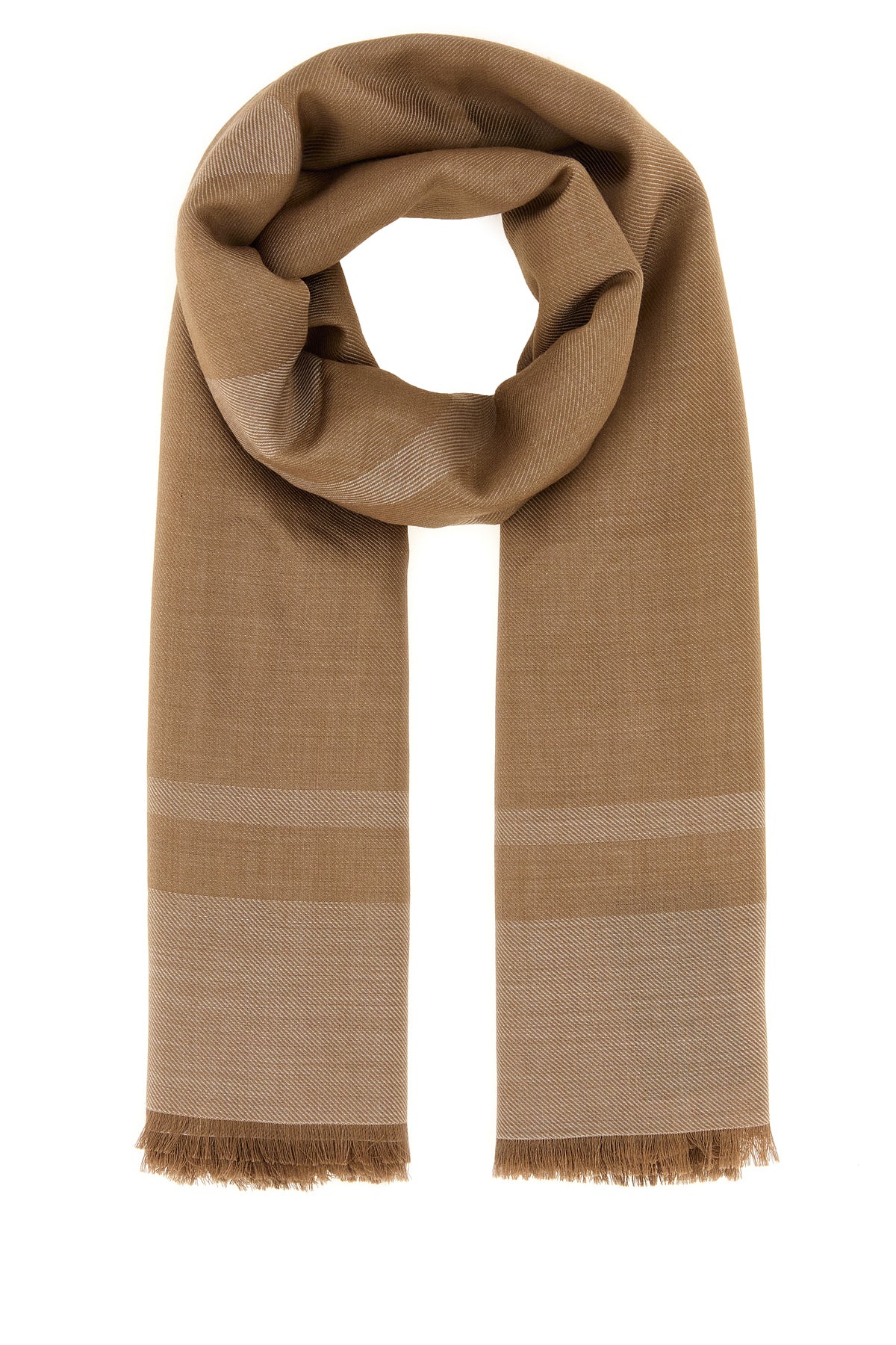 Saint Laurent Sciarpa in misto cashmere biscotto