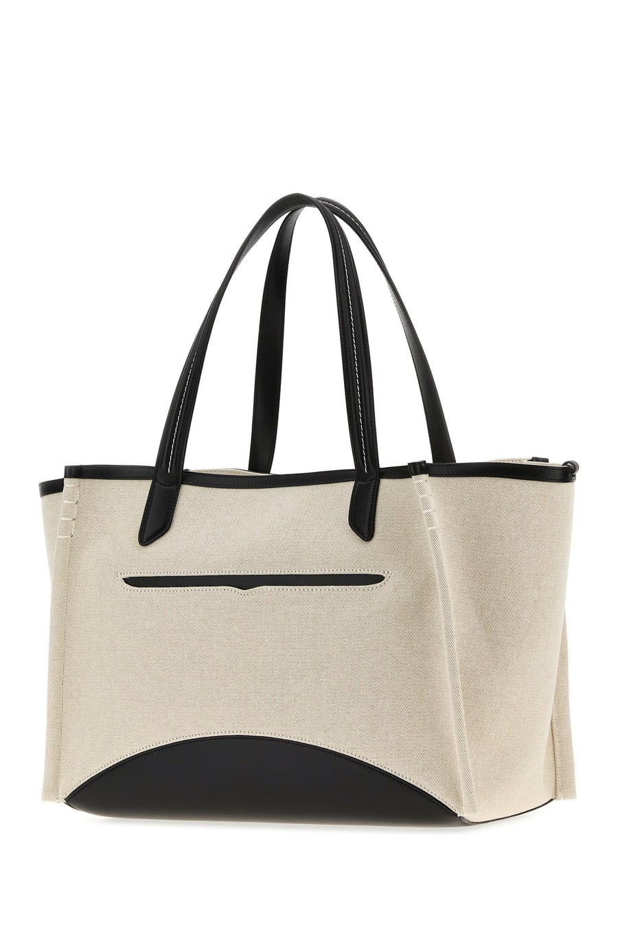 JW Anderson Borsa shopping Loafers in tela sabbia, view 2