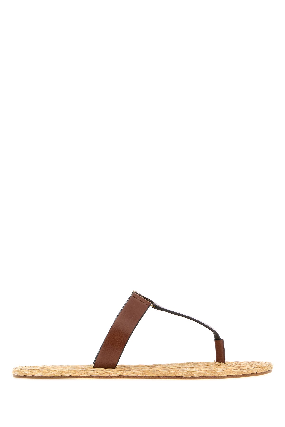 Saint Laurent Slippers infradito Babylone in pelle marrone