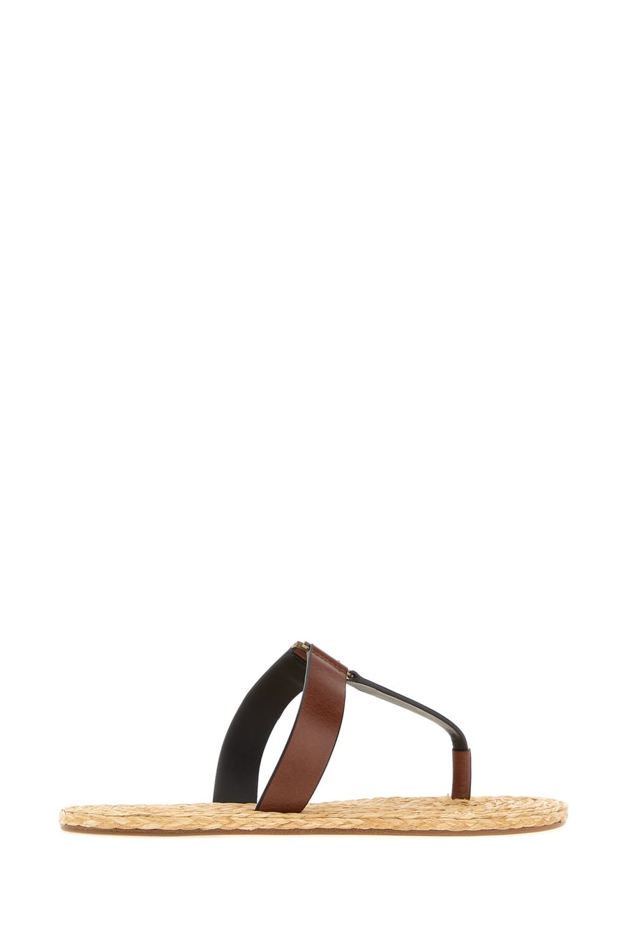 Saint Laurent Slippers infradito Babylone in pelle marrone, view 3