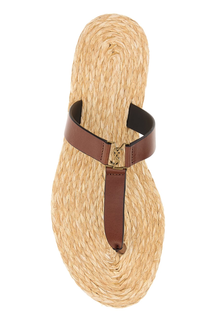 Saint Laurent Slippers infradito Babylone in pelle marrone, view 4