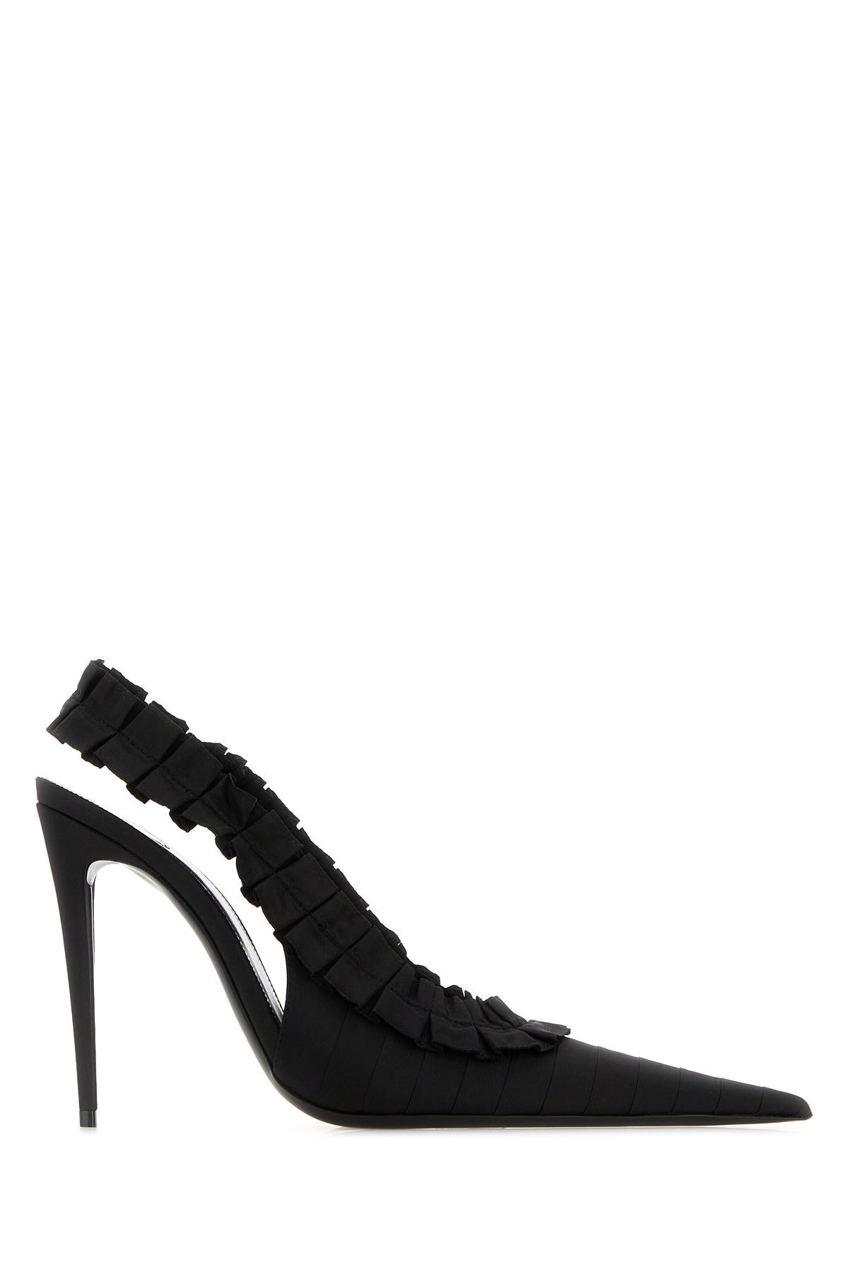 Saint Laurent Scarpe con tacco Madeleine in taffetà nera