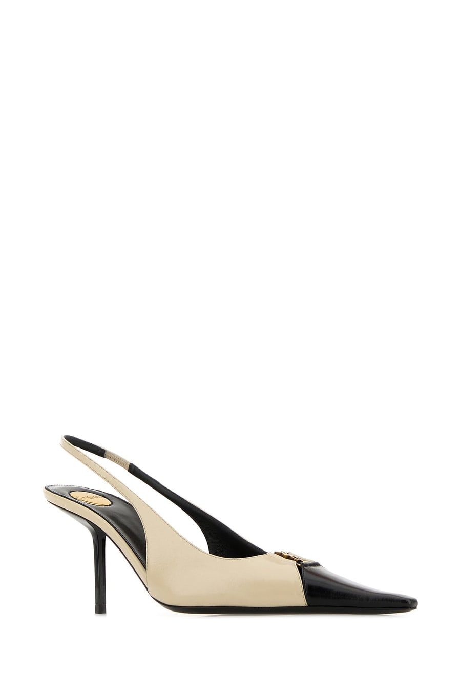 Saint Laurent Scarpe con tacco Babylone Breteuil in pelle bicolor, view 2