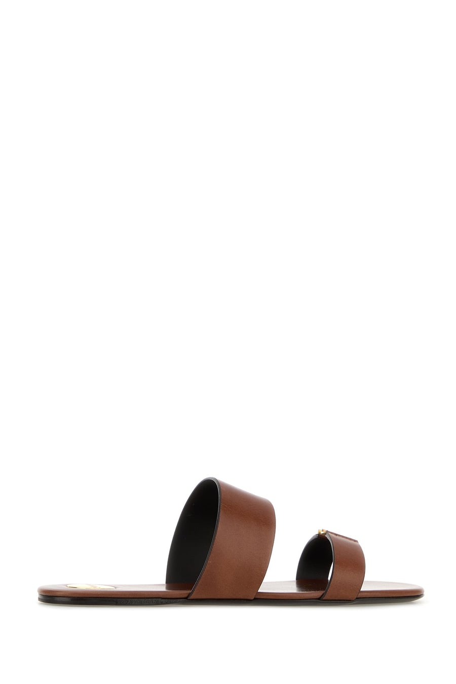 Saint Laurent Slippers Babylone in pelle marrone, view 3