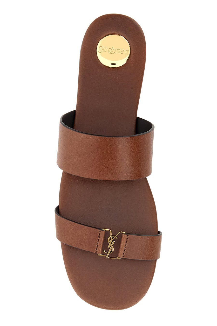 Saint Laurent Slippers Babylone in pelle marrone, view 4