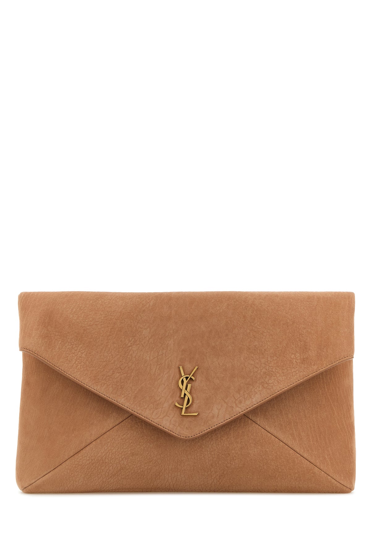 Saint Laurent Clutch Envelope in pelle scamosciata rosa antico