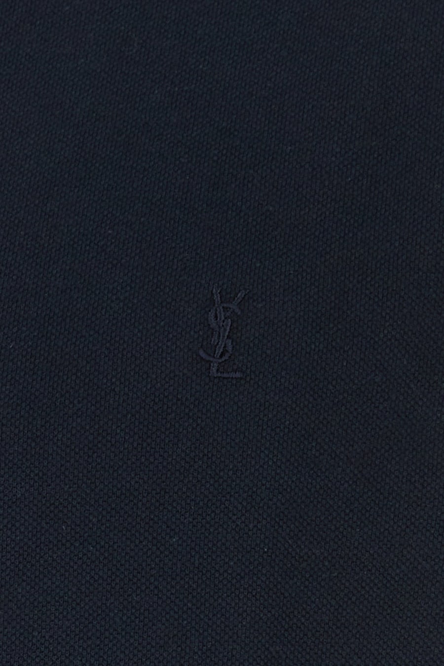 Saint Laurent Polo in piquet blu notte, view 3