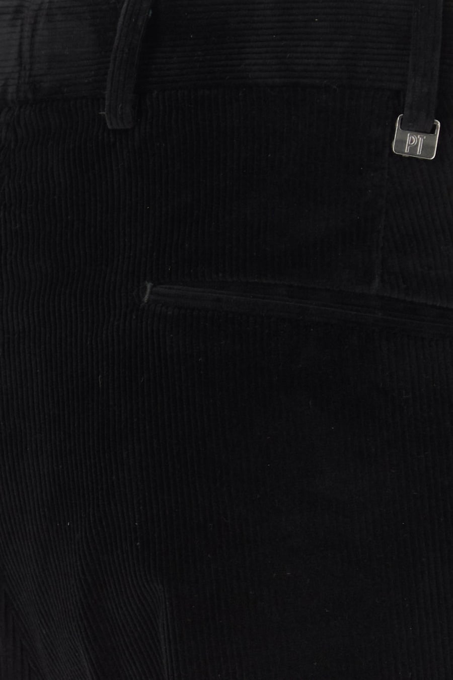 PT Torino Pantalone in velluto a coste stretch nero, view 3