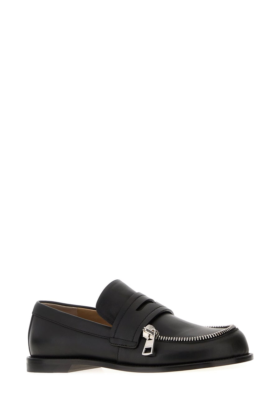 JW Anderson Mocassini Biker in pelle nera, view 2