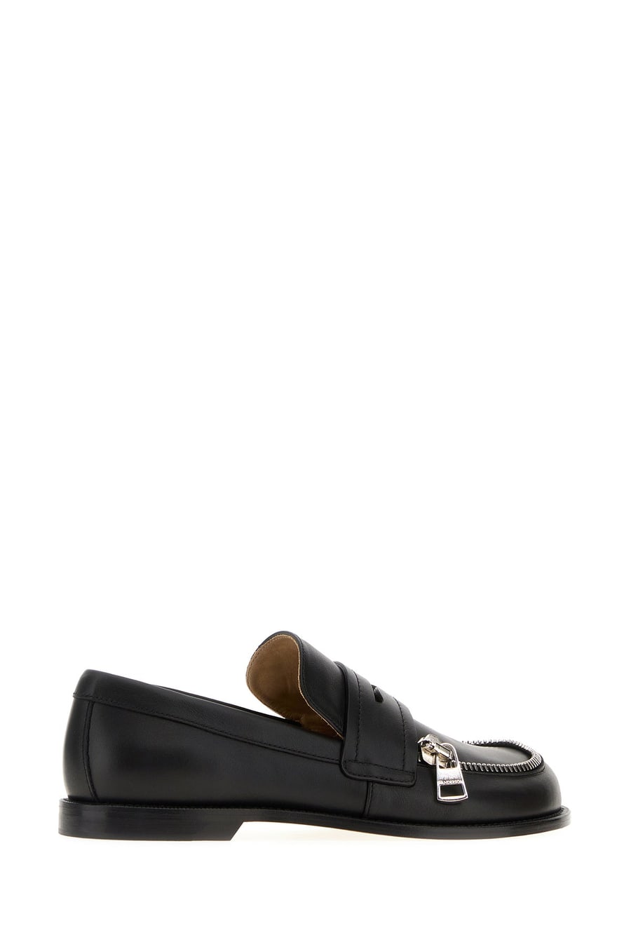 JW Anderson Mocassini Biker in pelle nera, view 3