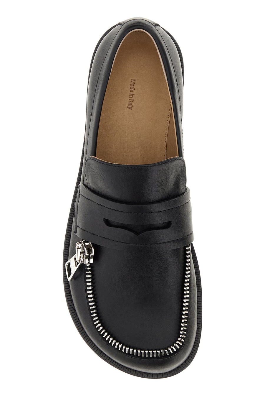 JW Anderson Mocassini Biker in pelle nera, view 4