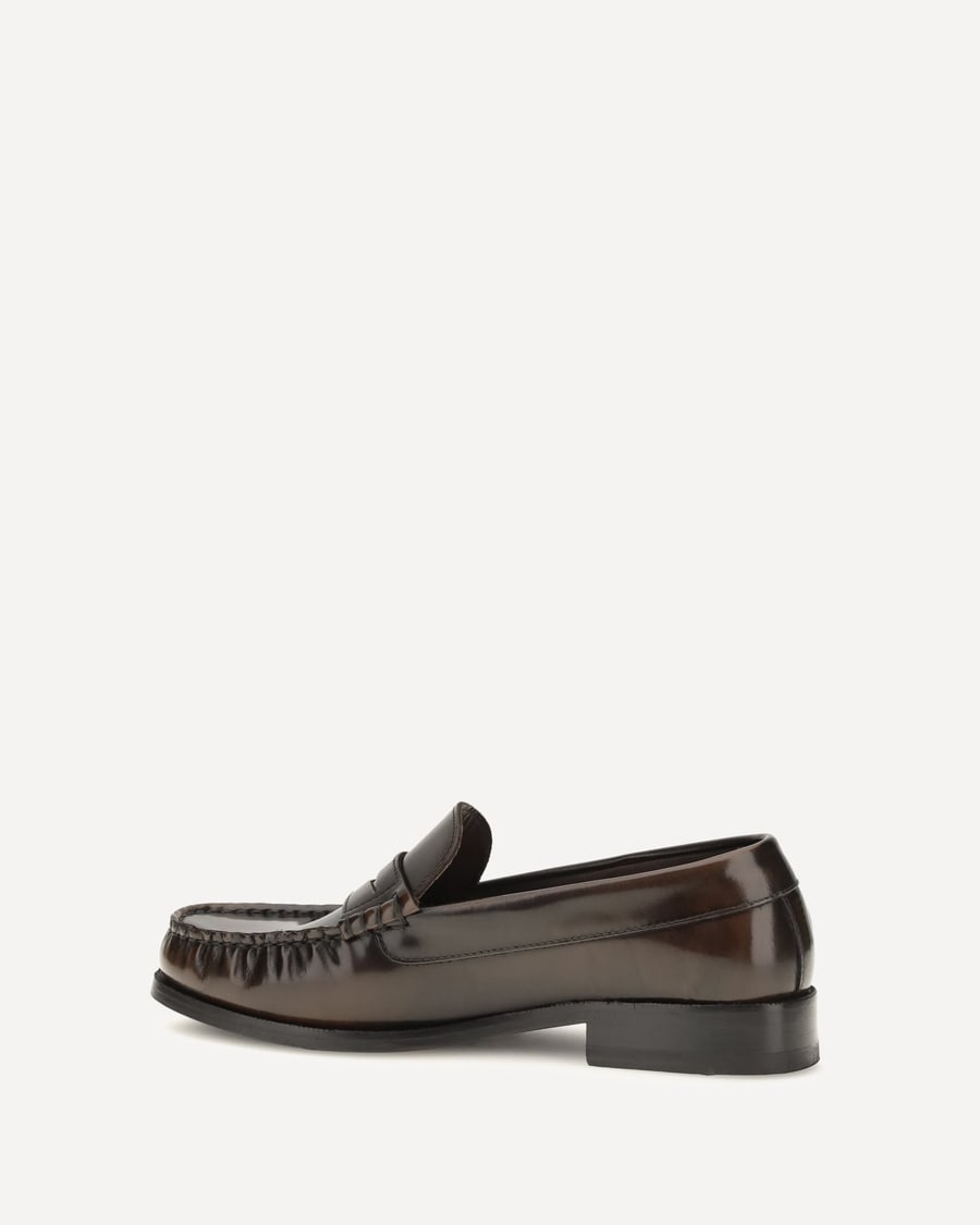 ALOHAS Rivet Vintage brushed leather Loafers, view 2