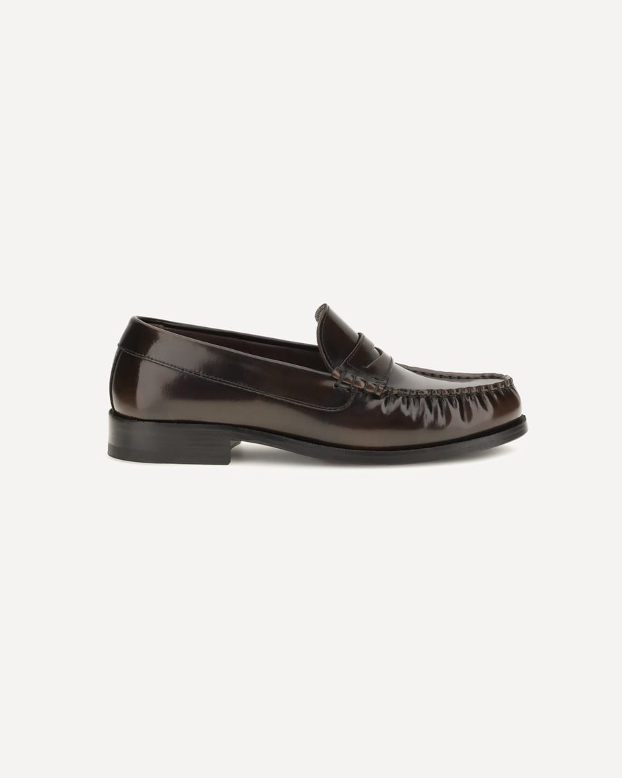 ALOHAS Rivet Vintage brushed leather Loafers, view 3