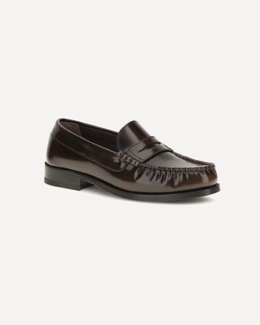 ALOHAS Rivet Vintage brushed leather Loafers, view 4