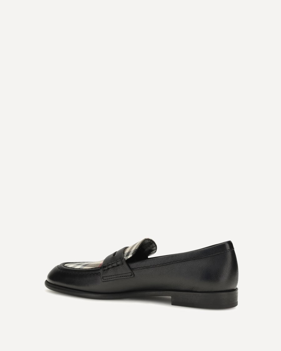 Burberry Opal leather and Check Loafers, view 2