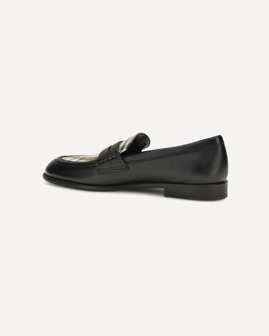 Burberry Opal leather and Check Loafers, view 5