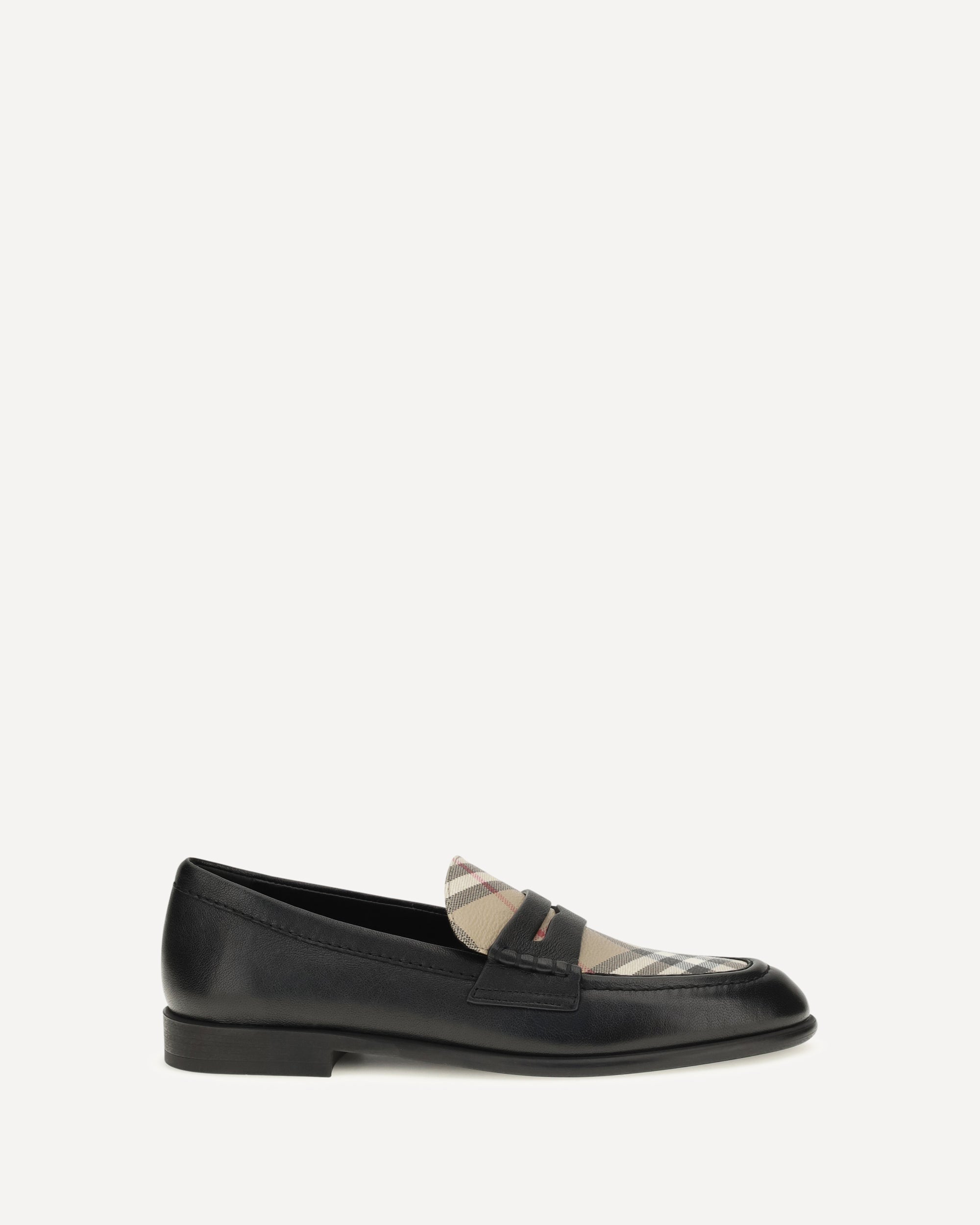 Burberry Opal leather and Check Loafers