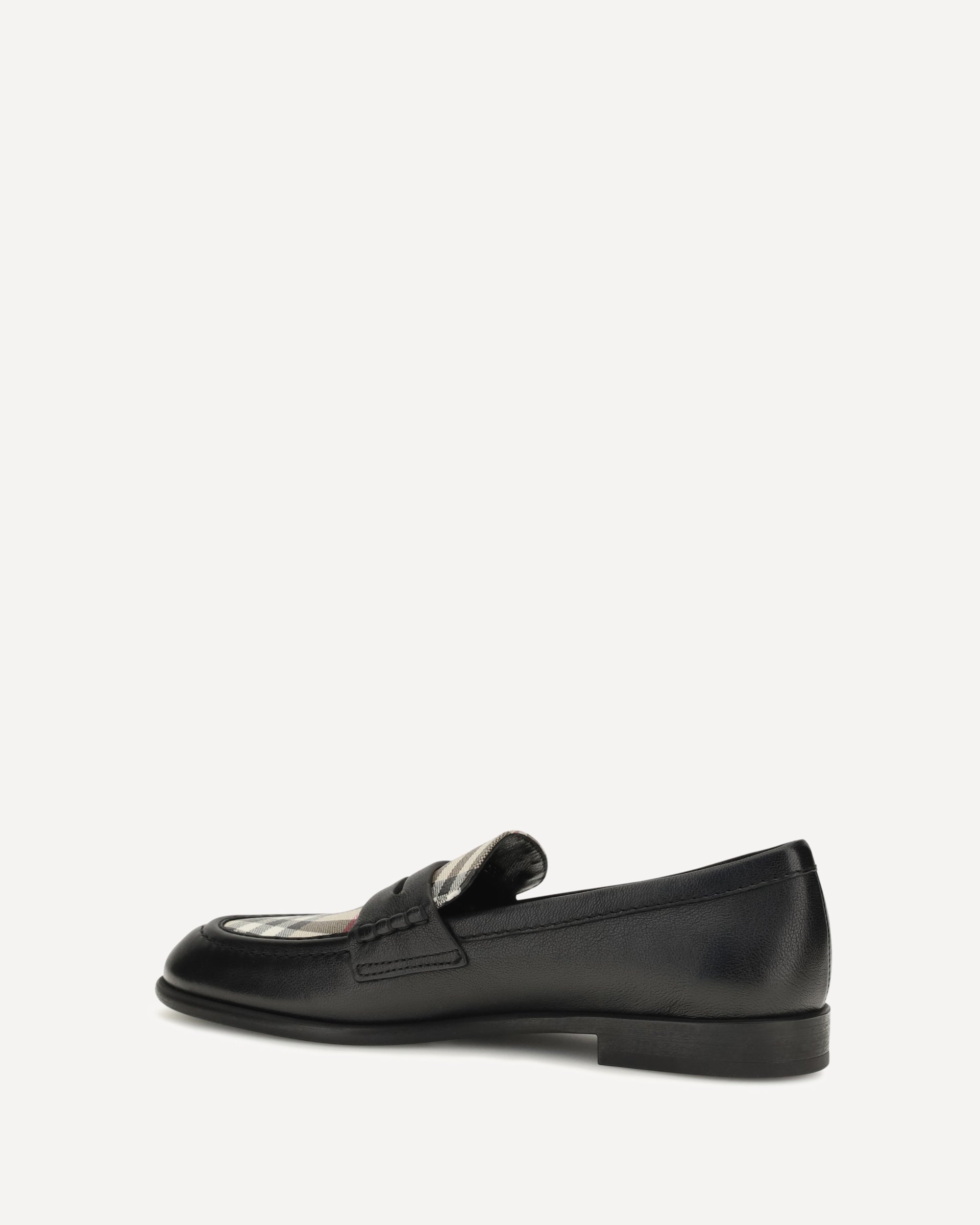 Burberry Opal leather and Check Loafers, view 2