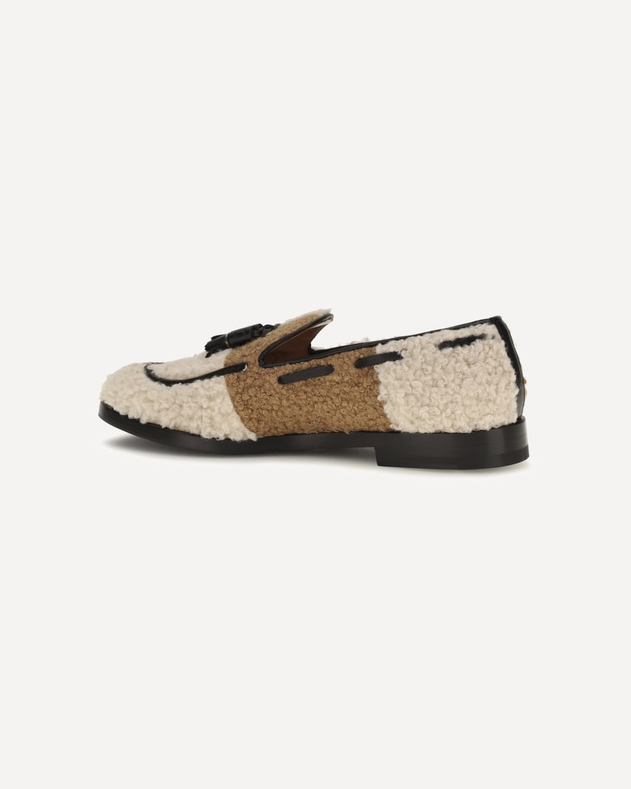 FRATELLI ROSSETTI Two-tone bouclé-effect Loafers, view 5