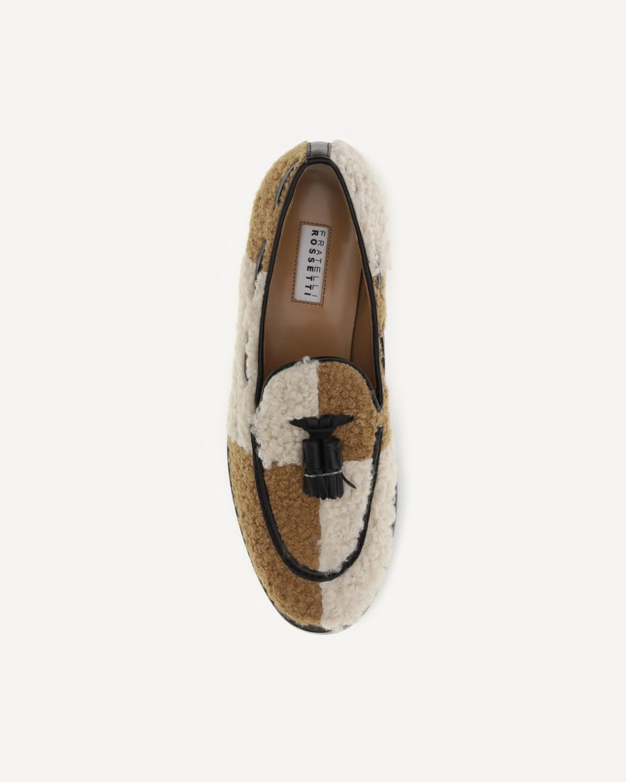 FRATELLI ROSSETTI Two-tone bouclé-effect Loafers, view 6