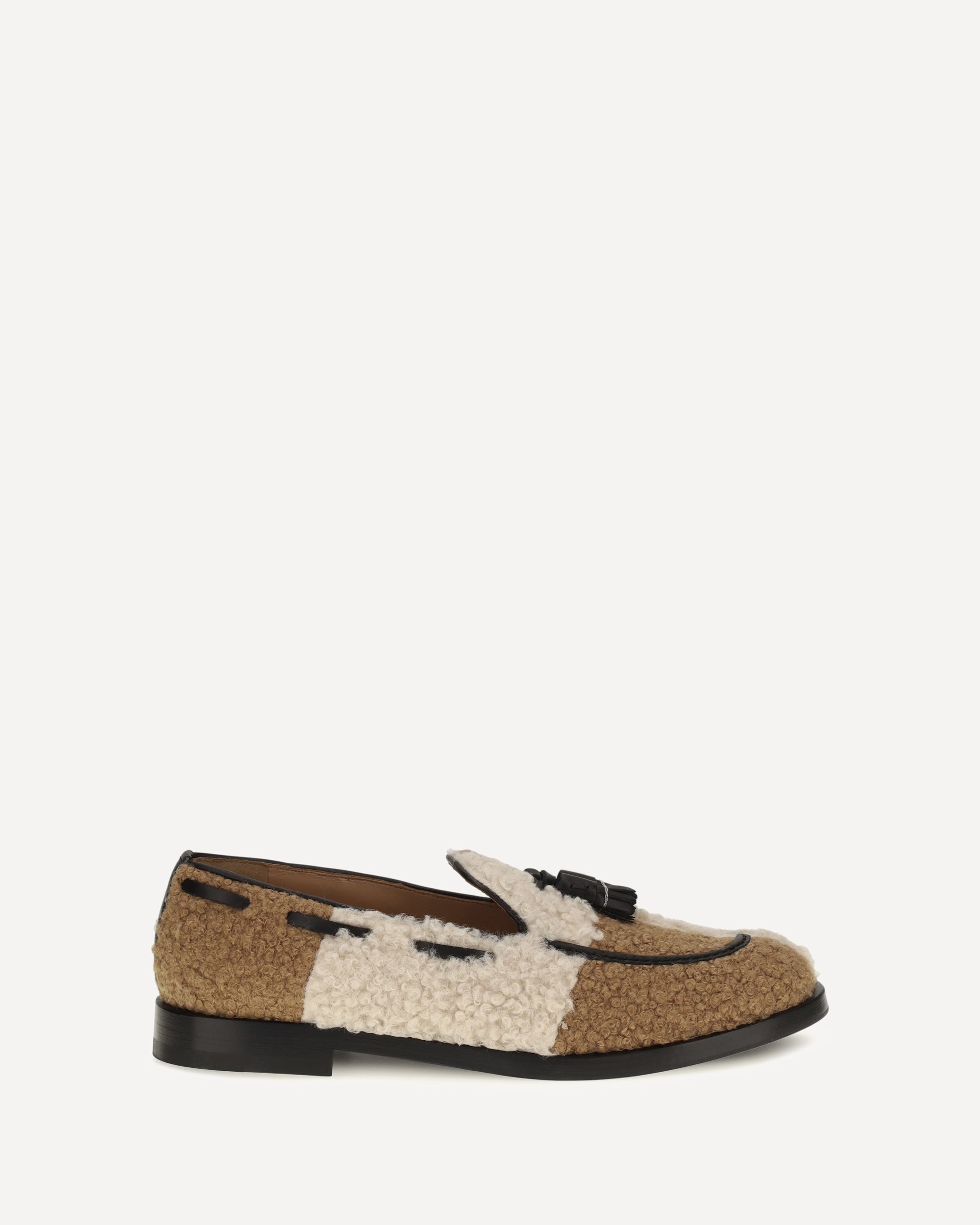 FRATELLI ROSSETTI Two-tone bouclé-effect Loafers