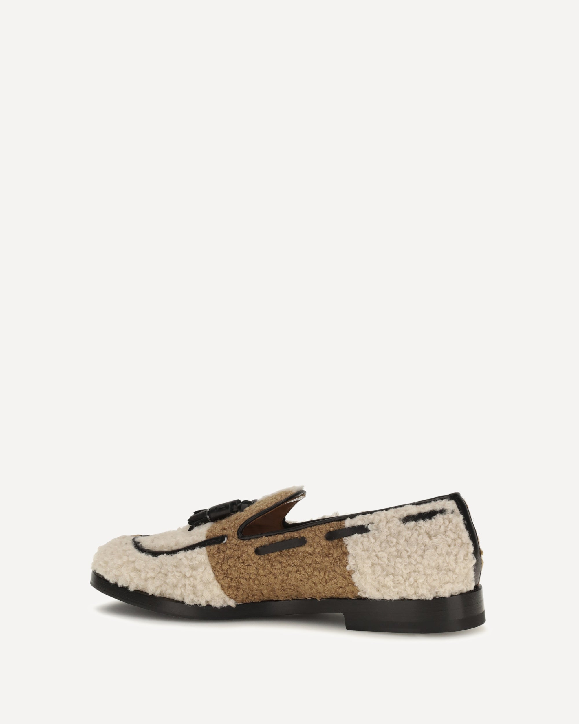 FRATELLI ROSSETTI Two-tone bouclé-effect Loafers, view 2