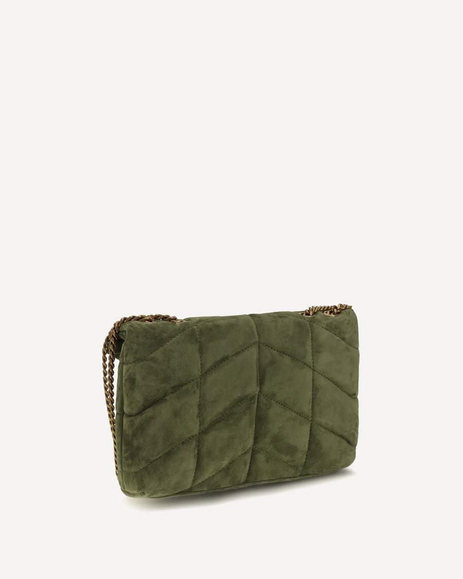 Saint Laurent LouLou Puffer Toy suede Shoulder Bag, view 2