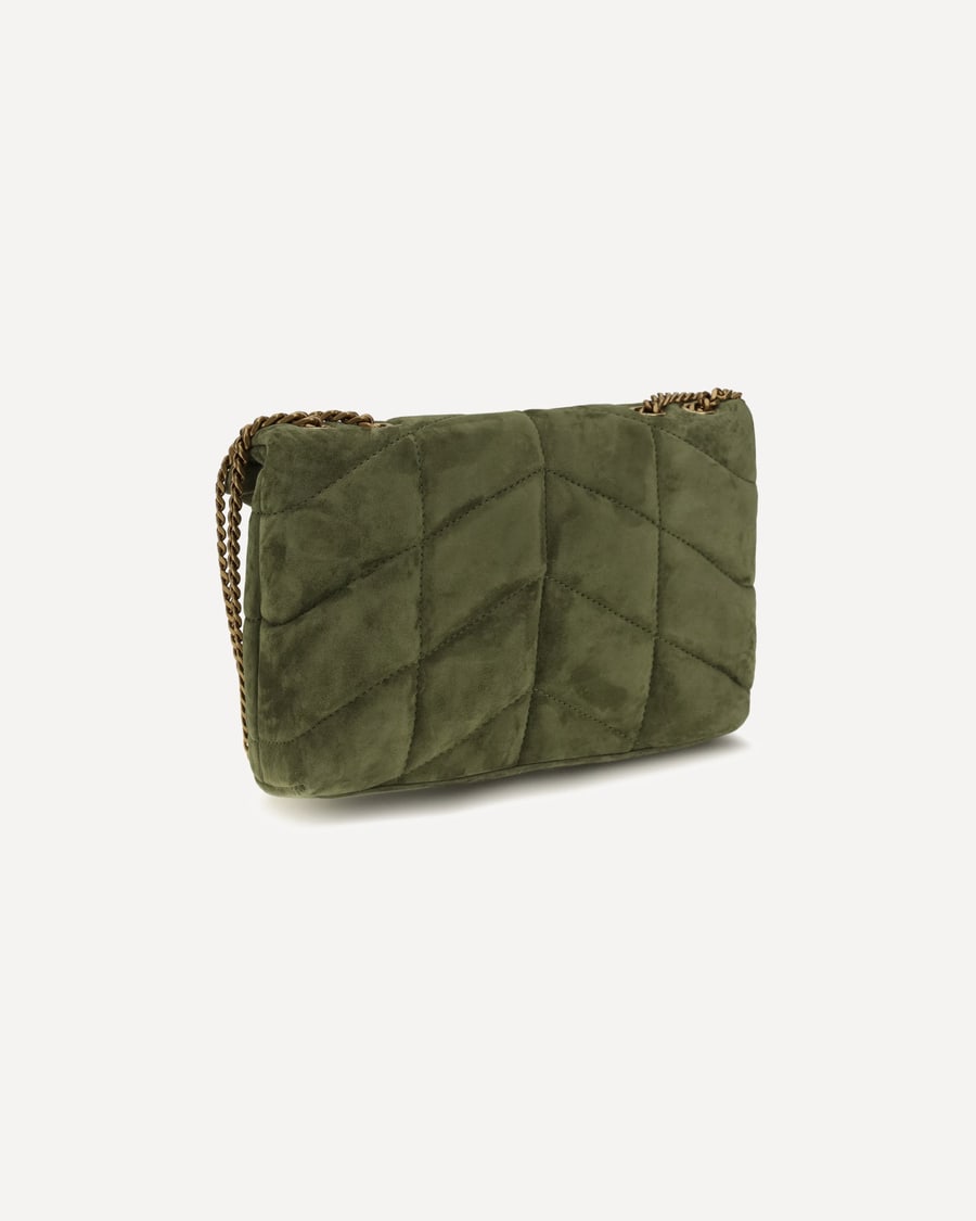 Saint Laurent LouLou Puffer Toy suede Shoulder Bag, view 5
