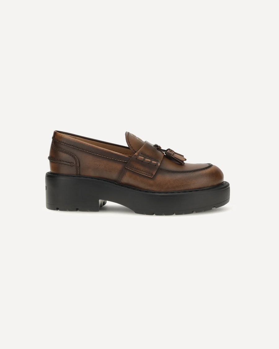 Miu Miu Smooth leather tassel Loafers, view 3