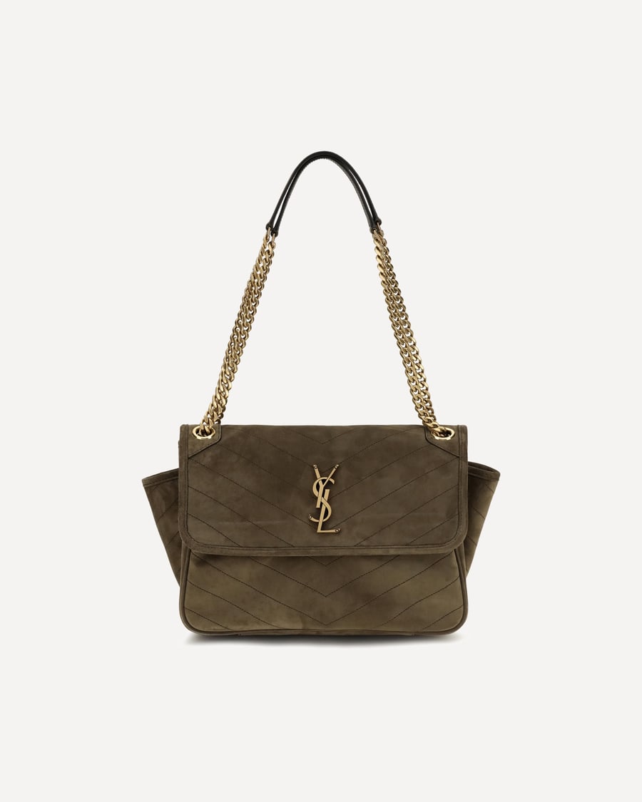 Saint Laurent Niki Tripouch suede Shoulder Bag, view 3