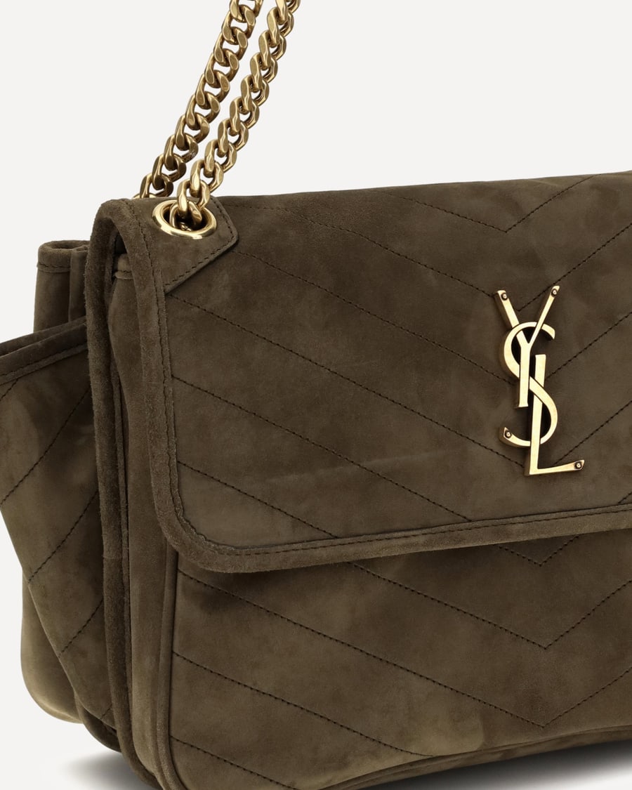Saint Laurent Niki Tripouch suede Shoulder Bag, view 6
