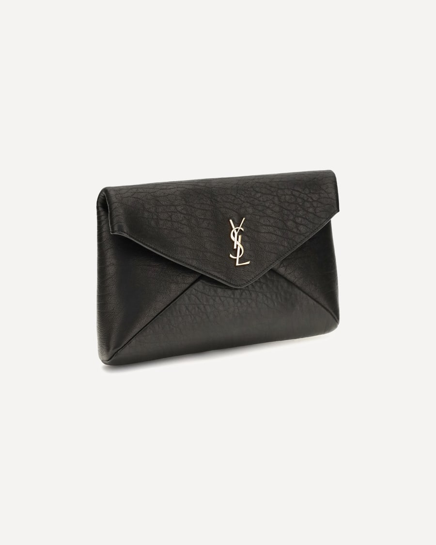 Saint Laurent Envelope leather Clutch, view 4